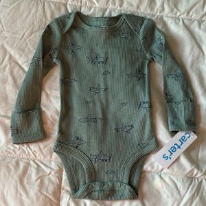 Carter’s 3 month Airplane Green Onesie